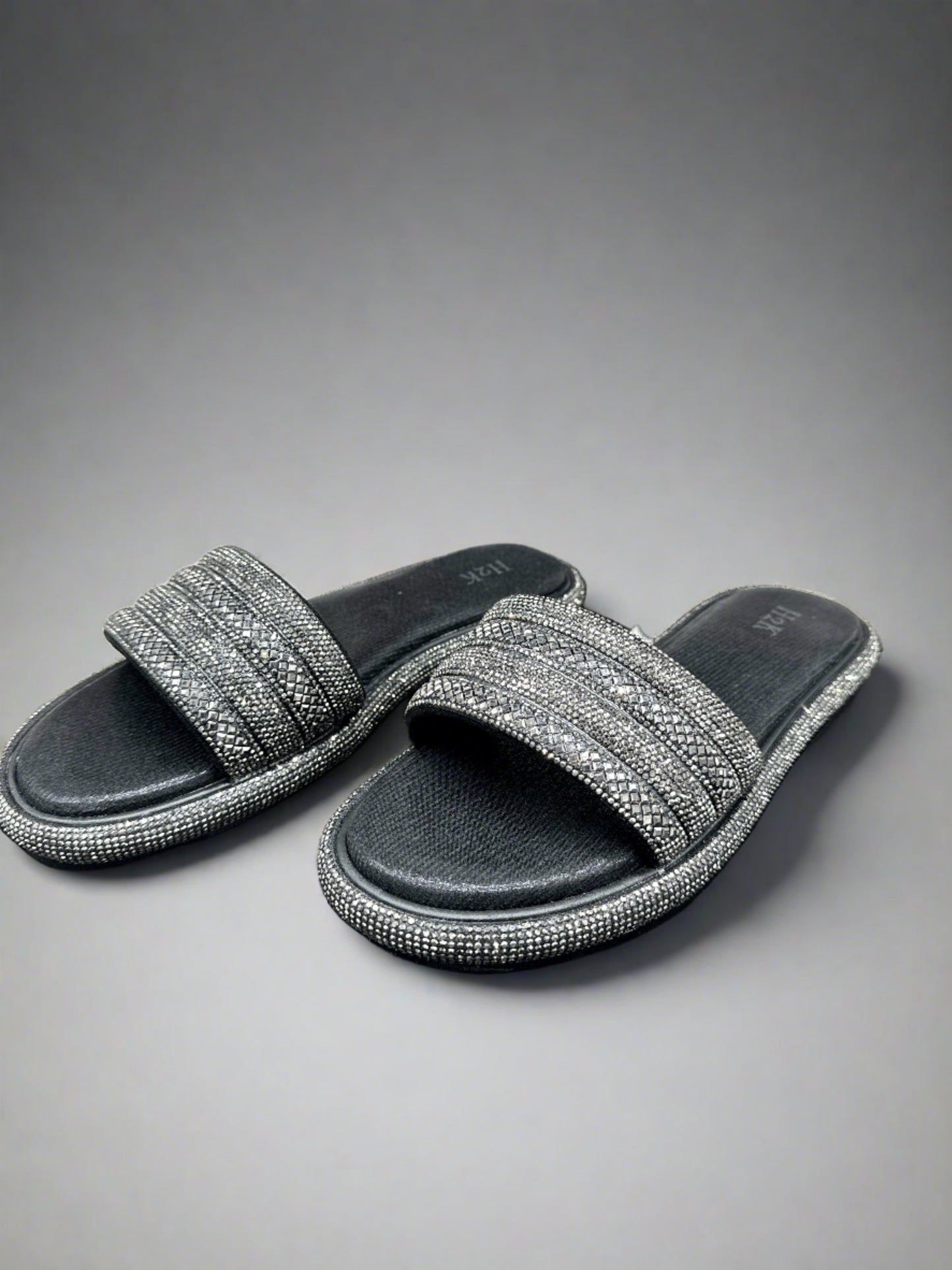 Black Rhinestone Sandals
