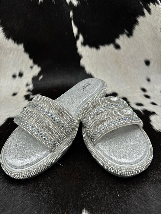 Silver Rhinestone Sandals