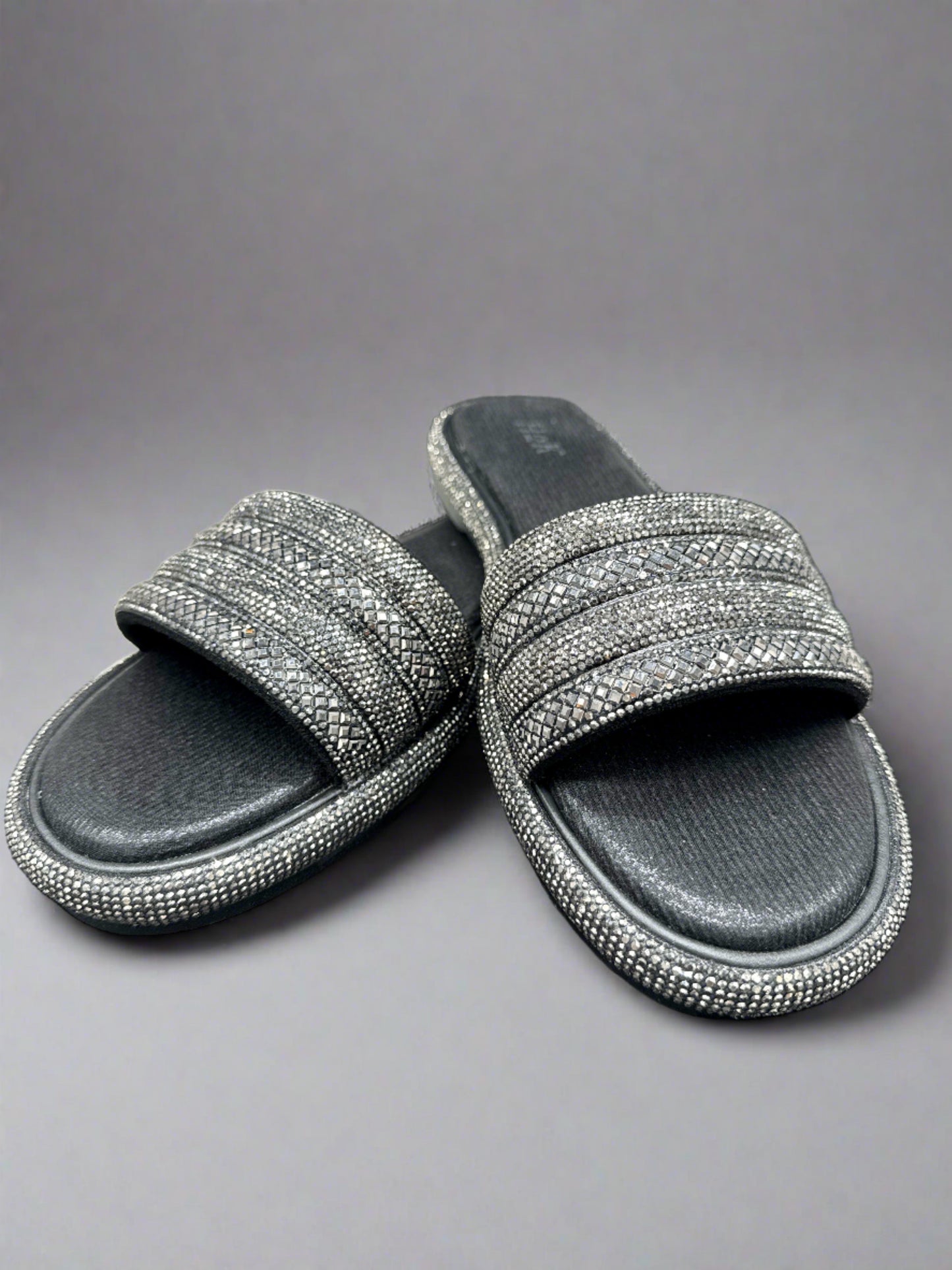 Black Rhinestone Sandals
