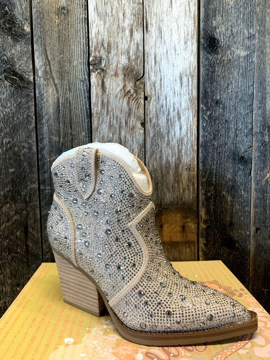 Very G Taupe Jeweled Bootie