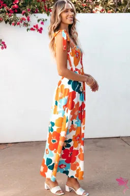 Retro Floral Maxi Dress